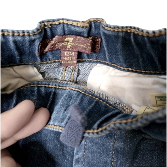 7 FOR ALL MANKIND Blue Baby Jeans. Functioning pockets 😂 12 months - Picture 2 of 5